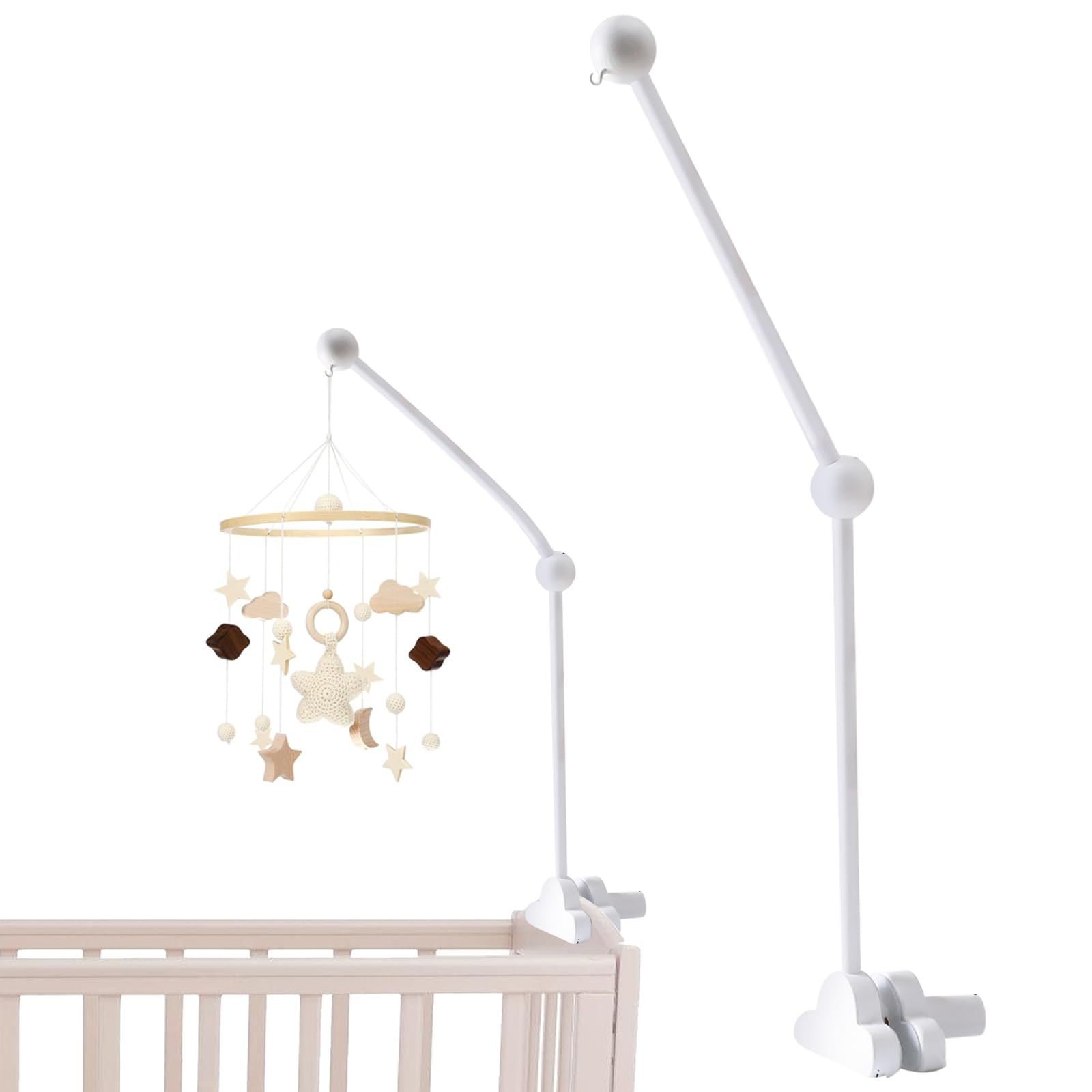 Supporto Girevole In Legno Per Giostrina Da Lettino – Altezza Regolabile, 360° Per Bambini