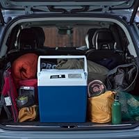 Mobicool ME24 elektrische Kühlbox, 12V und 230V, 23L, blau - Mini-Kühlschrank für Auto, Camping, Urlaub, Boot, Festivals - leicht, tragbar, mit praktischem Kabelfach und Eco/Max Modus – Ansicht 4