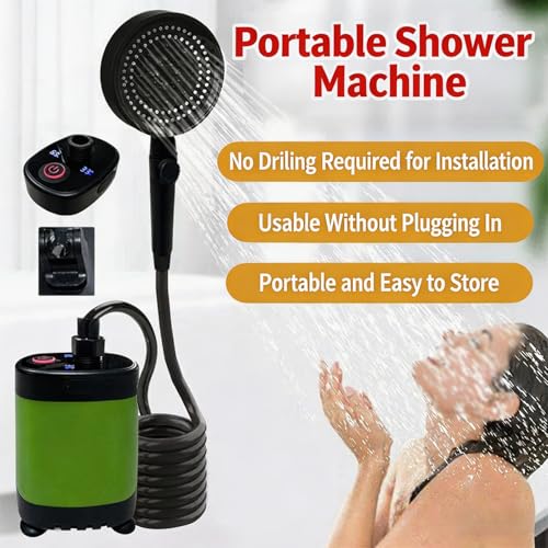 Douche électrique à main ABS avec indicateur numérique et batterie USB