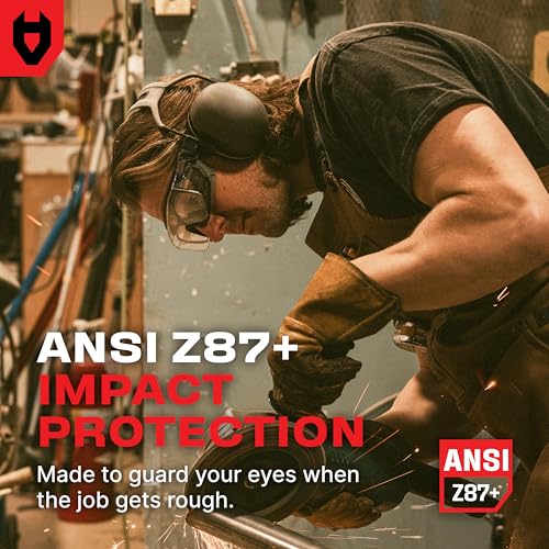 Image of NoCry Clear Safety Goggles Over Glasses - for Men & Women With Gasket, UV380, Anti Fog Panoramic Vented Lenses - ANSI Z87.1 Eye Protection For Construction, Dust And Lab Goggles Adult