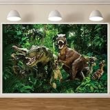 CRTPOD 7x5ft Dinosaur Backdrop for Photography Tropical Jungle Forest Dinosaur Background for Boys Kids Baby Birthday Theme Party Banner Photoshoot Studio Props