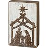 Primitives by Kathy Wooden Nativity Home Decor Sign White