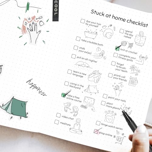 STATIONERY ISLAND Bullet Dotted Journal A5, Thick Notebook 100gsm Paper 360 Pages, Hardback Journal Notebook with Pen Holder, Inner Pocket, 2 Bookmarks - 8