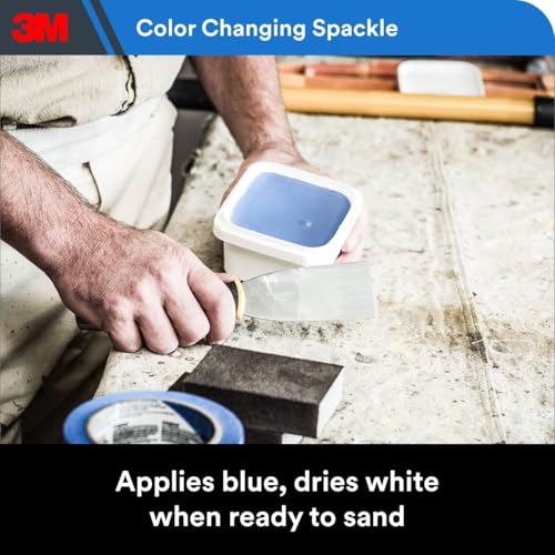 3M High Strength Spackling Compound 12 oz. and Putty Knife, Color Changing, Applies Blue, Dries White, Ideal for Use on Drywall, Plaster, Stoccu and Wood, Easy Interior and Exterior Repairs (CC-SIOC) by 3M - Used condition - Image 3