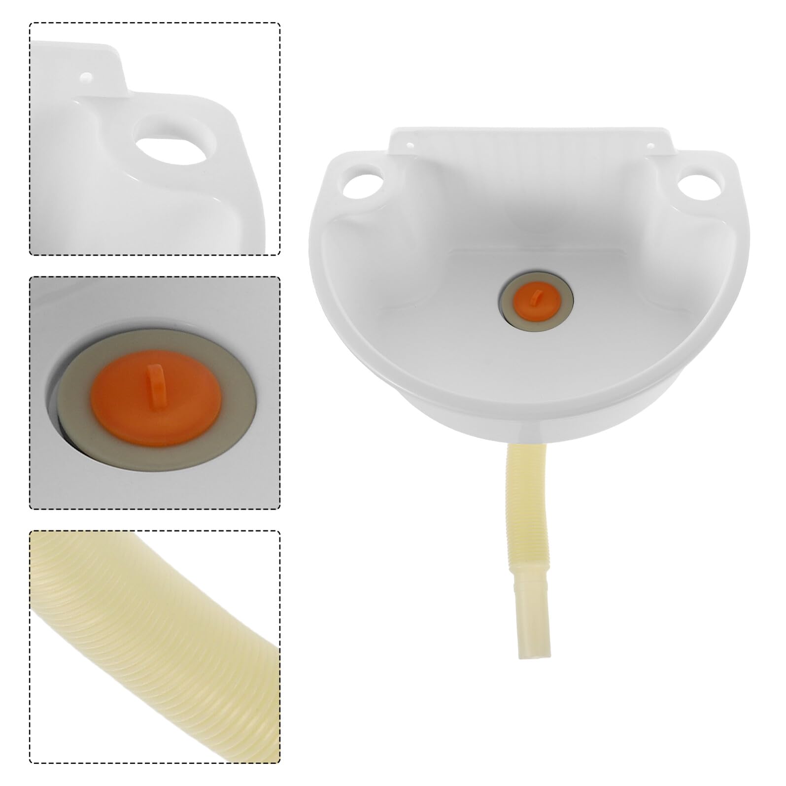 CLISPEED Lavabo Angolare Piccolo per Bagno Bianco in Plastica con Montaggio a Parete Facile senza Foratura Design Moderno e Pulizia Rapida Adatto a Piccoli Spazi e Balconi