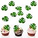ysister 48Pcs Décoration de Gâteau Feuille de Tortue,Tropicales en Forme de Feuille de Palmier Decor Gateau,Décorations Comestibles Cupcakes,pour Hawaïennes Fête,mariage,anniversaire,fête prénatale