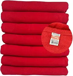 10 Panos de Prato Pé de Galinha 100% Algodão Vermelho Alta Absorção