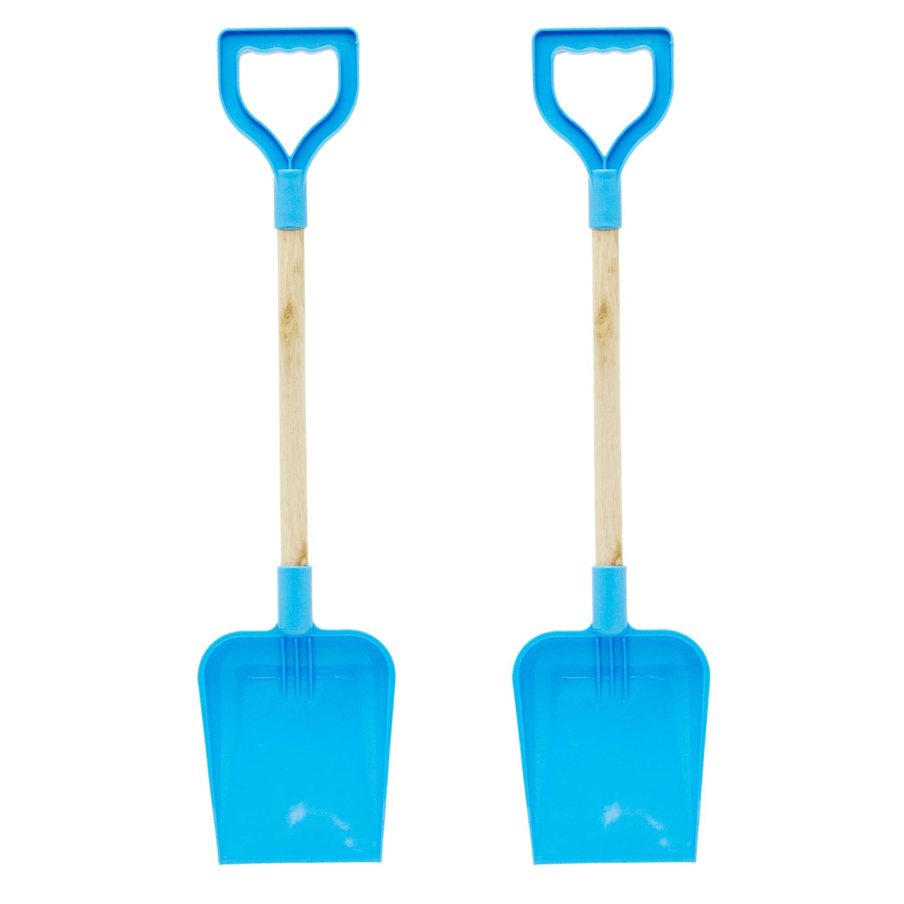Pack of 2 22-Inch Square End Spade, Beach, Garden and Sandpit ~ Blue