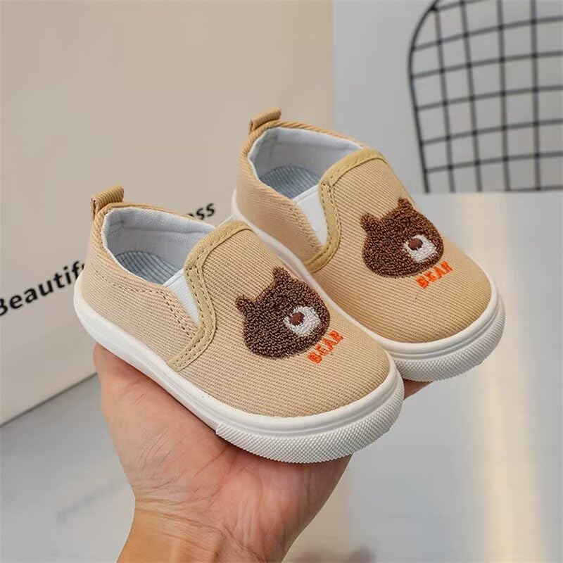 Zonkacen Boys Girls Anti Skid Fashion Cartoon Lovely Sport Shoes for Outdoor Hiking Trekking Climbing Camping Cycling Nursery School Exercise Khaki Toddler 9