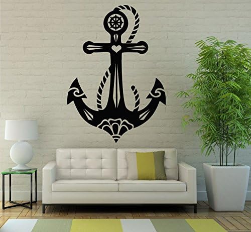 Nautical Anchor Wall Vinyl Decal Art Design Modern Interior Bathroom ...