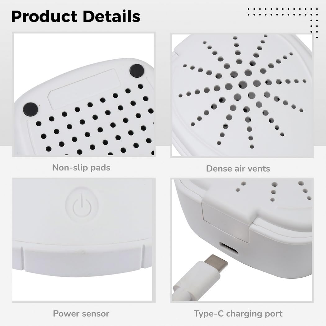 Elektrischer Hörgeräteentfeuchter Trockner mit Lampe und Anti-Rutsch-Pads, Universal Trockenbox für Hörgeräte