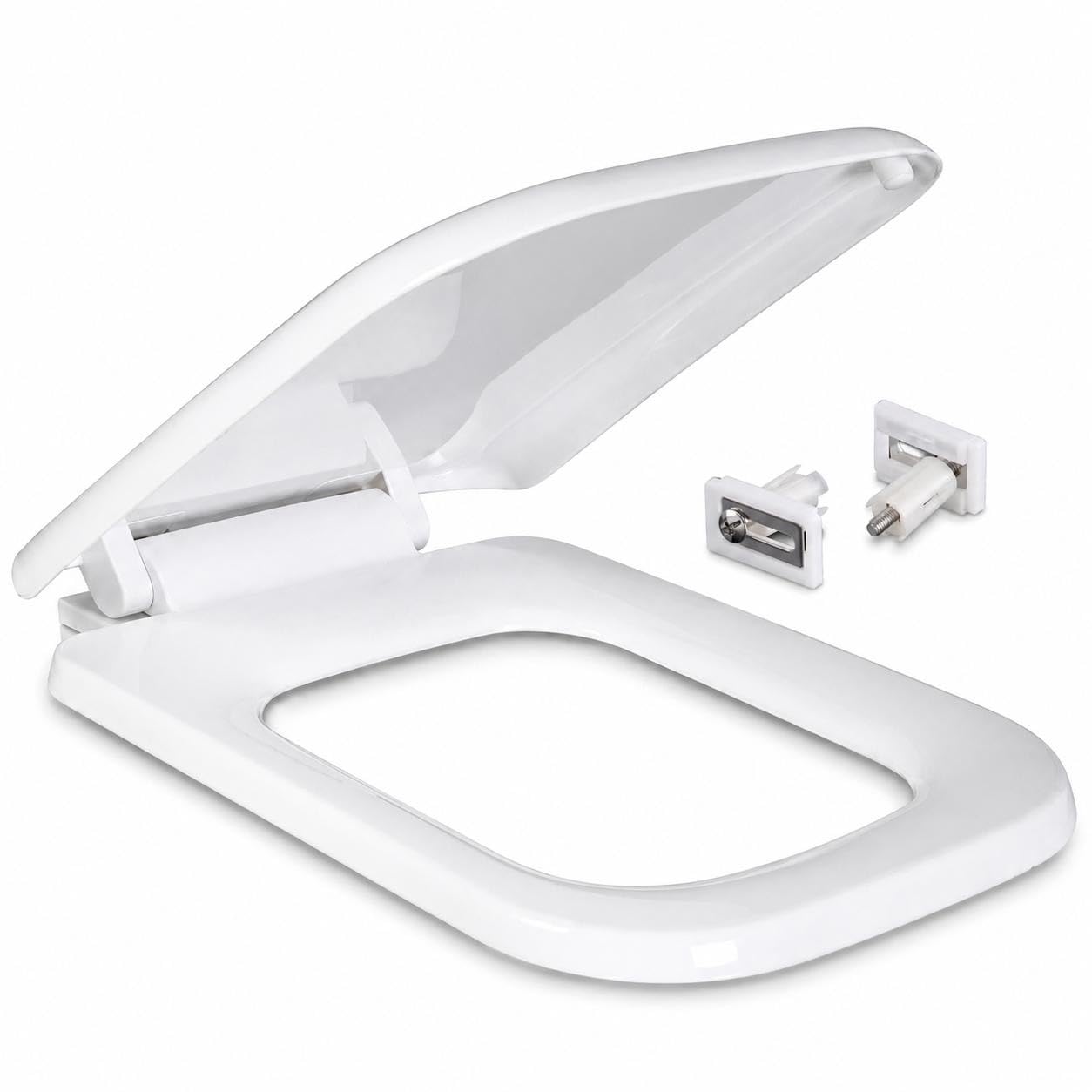 CLORA Soft Close Toilet Seat Cover | Universal Oval WC Seat with Adjustable Top-Fix Hinges | Quick Release, Durable White Western Toilet Lid for Home & Bathroom-image-20