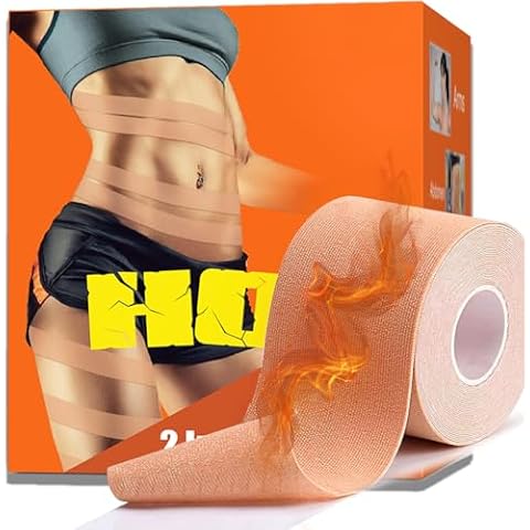 Akissos Heat Hot Kinesiology Tape Pads Pain Relief Patches Multi Purpose Kinesiology Recovery Tapes for Back, Shoulder, Knee, Joint, 1 Second Activated Heating, 24 Hours Warm, 2" Wide 16.5 Feet High Cover