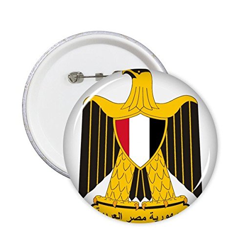 Bouton emblème national Égypte : lot de 5 badges ronds pin's XL symboles pays