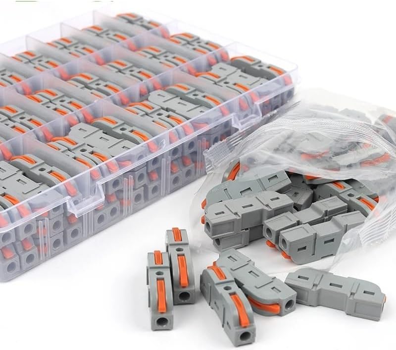 Quick Splicing Multiplex Butt Wire Connector Compact Electrical Cable Terminal Block Home Wiring Connectors Junction Box(50PCs)