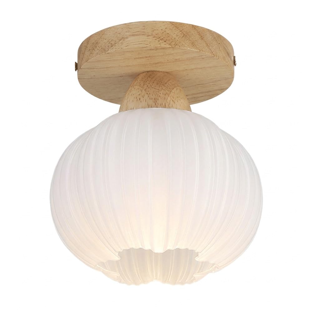 Plafonnier fleur en bois massif et acrylique blanc design haut de gamme