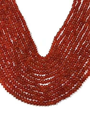 Cornaline en perles rondelles 4.5mm pour créer vos bijoux bohèmes de l'été