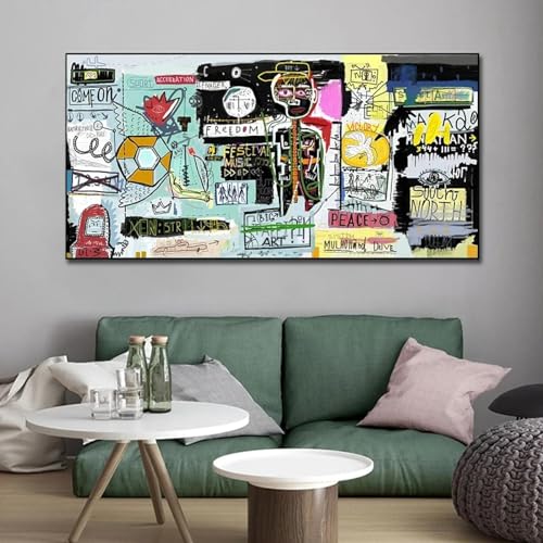 Tableau graffiti urbain grand format pour salon moderne - 5