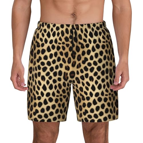 Pantalones cortos de baño transpirables con secado rápido y diseño de leopardo