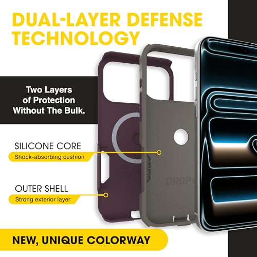 Image of OtterBox iPhone 17 Pro Max (Only) - Commuter Series Case - Built-in MagSafe - Thin, Dual-Layer, Pocket-Friendly, Port Cover - Purple-ish on Purpose