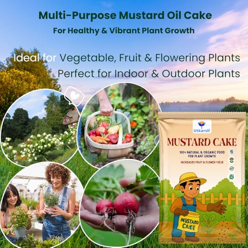 Image of Utkarsh Mustard Cake Fertilizer for Healthy Plants Growth - 5 Kg | 100% Pure, Natural & Organic Sarson Khali, Improves Soil Health, Plant Food for Stronger Roots, Bigger Blooms, Healthier Harvests