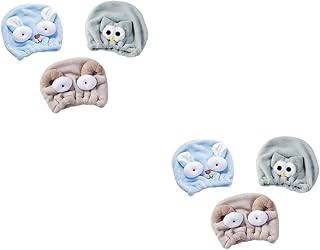 FRCOLOR 6 Peças Chapéu De Toalha De Secagem De Cabelo Touca De Cabelo De Secagem Rápida Toalha De Cabelo De Secagem Rápida Toalha De Microfibra Toalha De Microfibra Para Cabelo Toalhas De