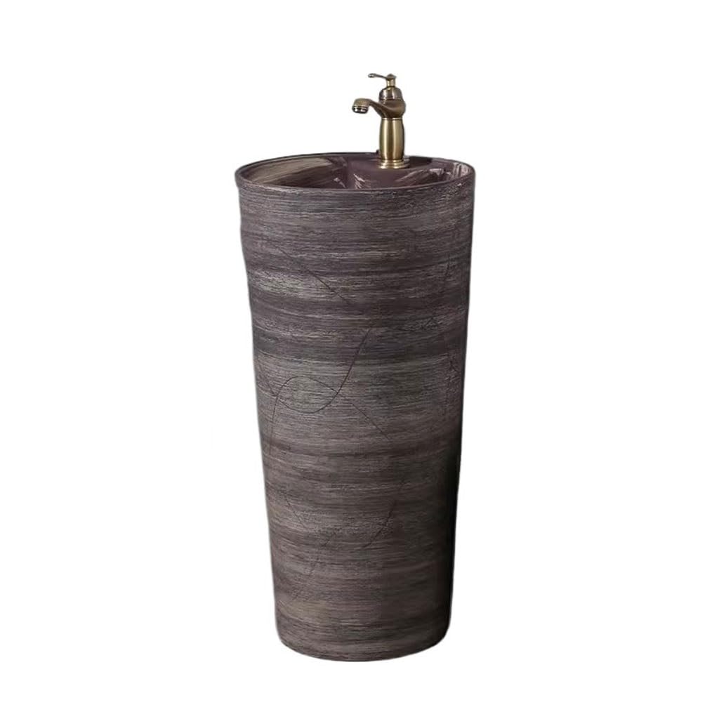 Bathroom Sink Home Courtyard Ceramic Pedestal Basin Balcony Wash Basin Bathroom Wash Basin Bathroom Vanity