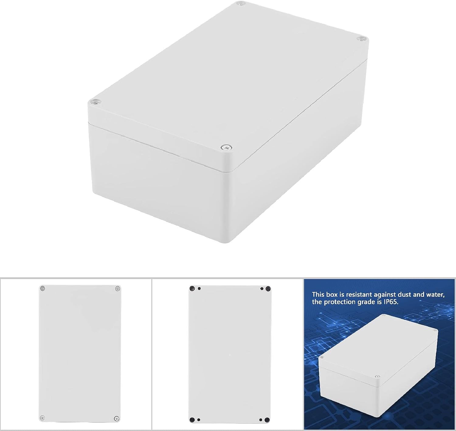 Joyzan Project Junction Box, IP65 Waterproof Power Electronic Enclosure Boxes Universal Dustproof Fixed Conduit Outlet Case ABS Plastic Watertight Weatherproof Box for DIY Electrical Outdoor White