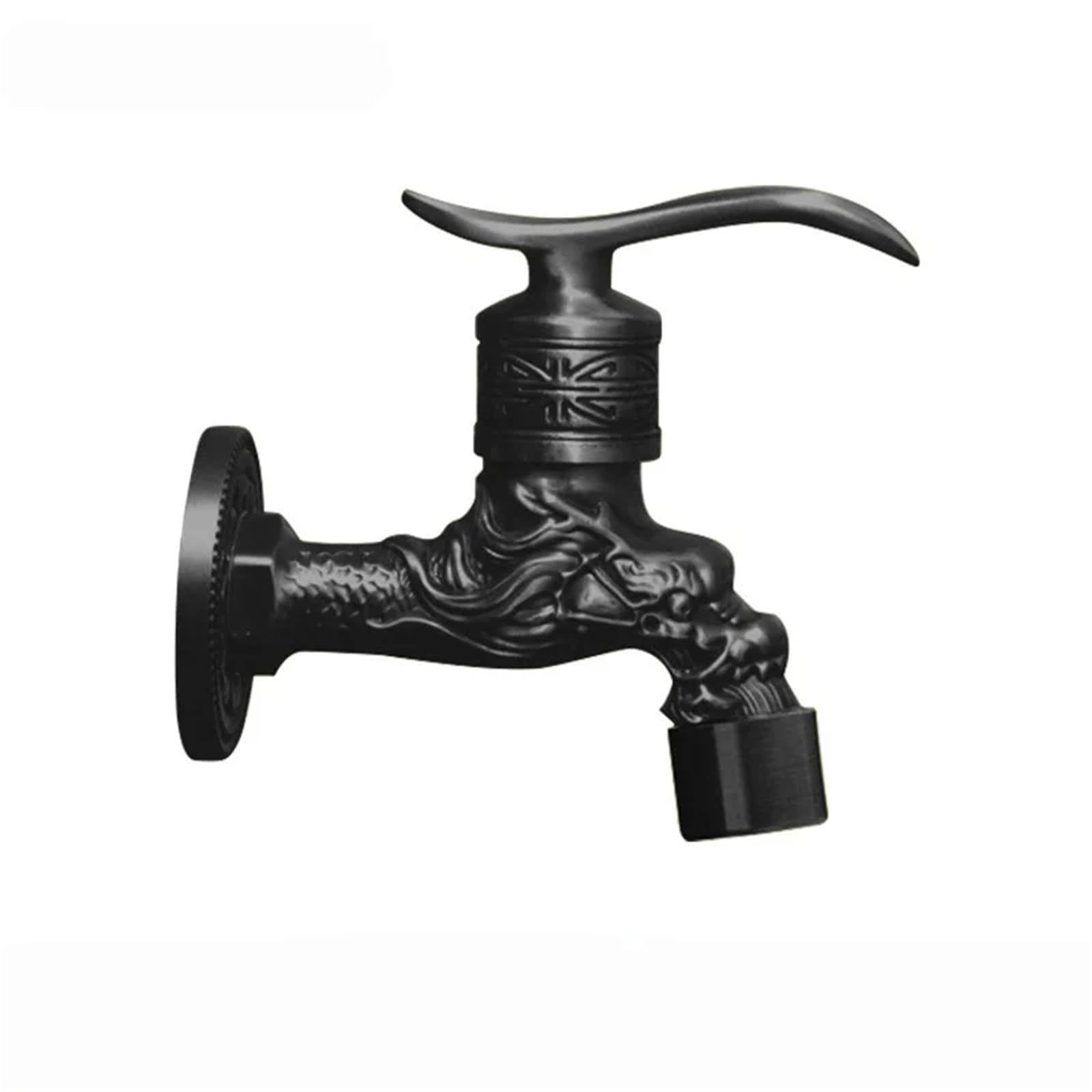 Outside Tap Bibcocks Faucet Washing Machince Garden Tap Brass Dragon Mop Outdoor Cold(Short C)