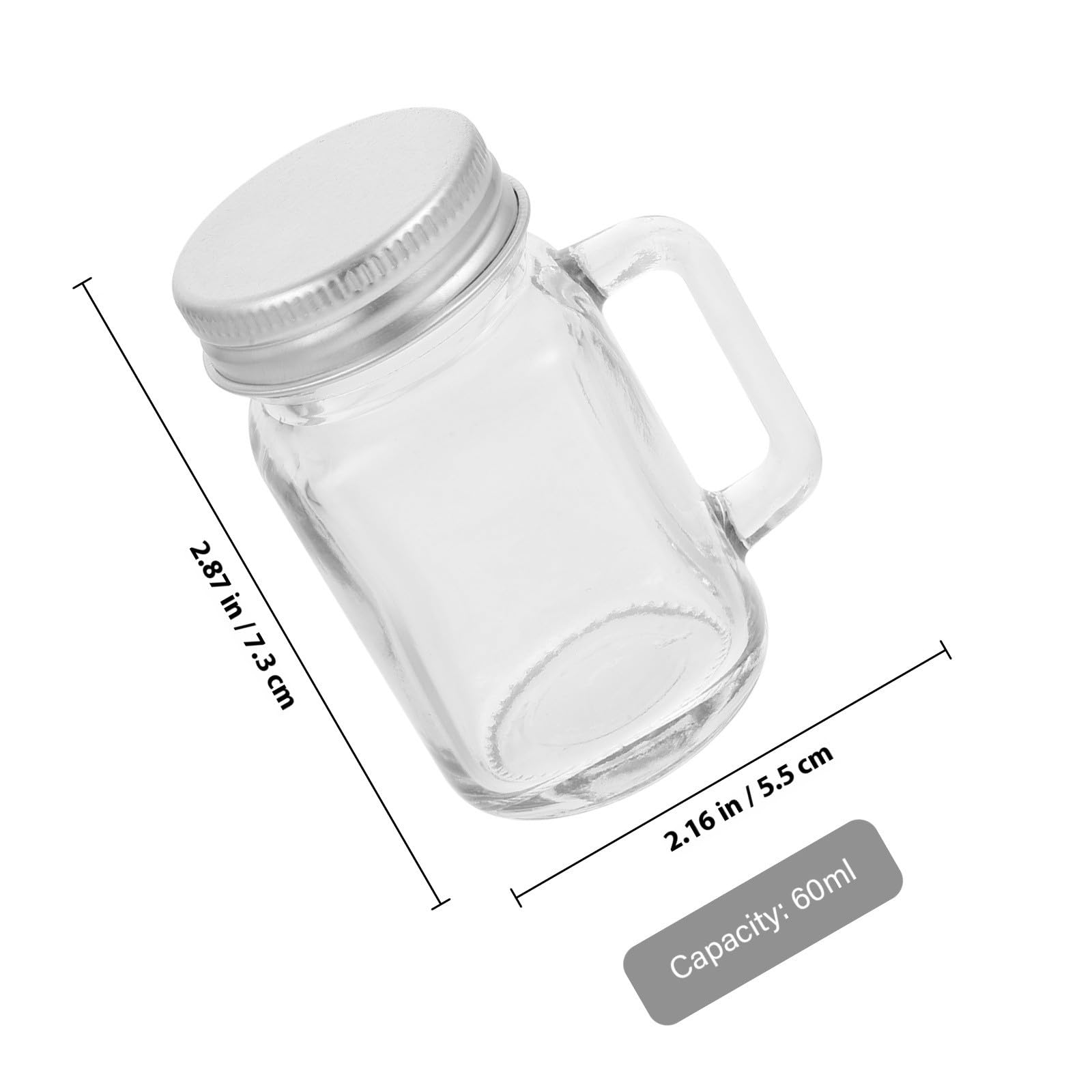 16 Pièces Petit Pot à Confiture en Verre 60ml