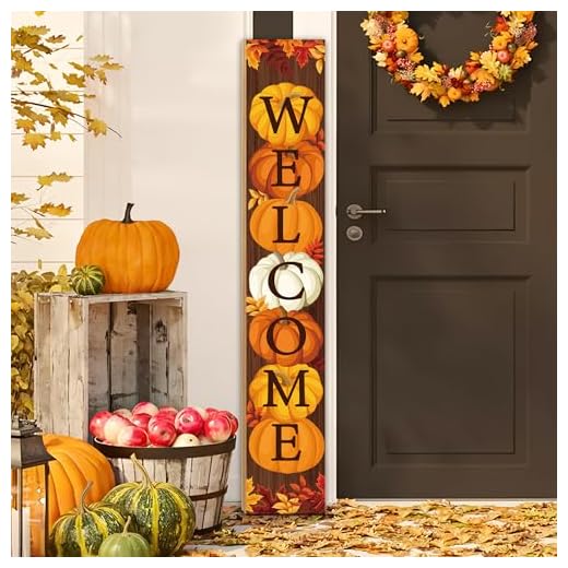 23+ Charming Fall Door Decorations to Welcome the Season 5 47" Fall Wooden Porch Sign Vertical Fall Welcome Standing Signs Pumpkin Leaves Standing Welcome Porch Sign for Outdoor Autumn Thanksgiving Harvest Home Garden Yard Farmhouse Front Door Decor
