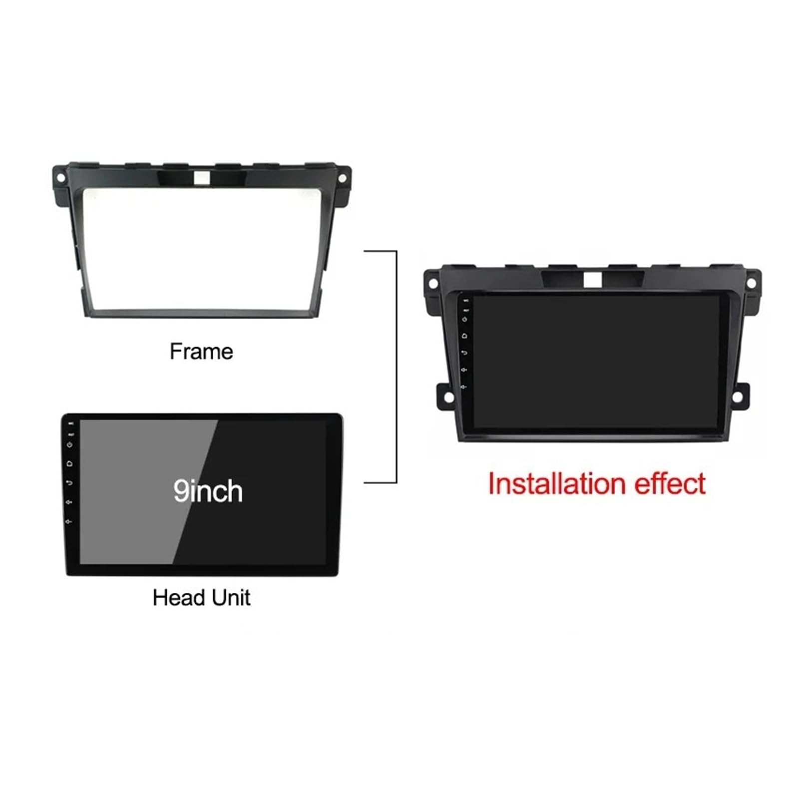 Fascia Marco Marco Salpicadero Radio Coche 2 DIN Panel Estéreo DVD Instalación Montaje Kit Tablero Bisel Adaptador para Mazda para CX7 para CX-7 08-15 Juego Panel Radio
