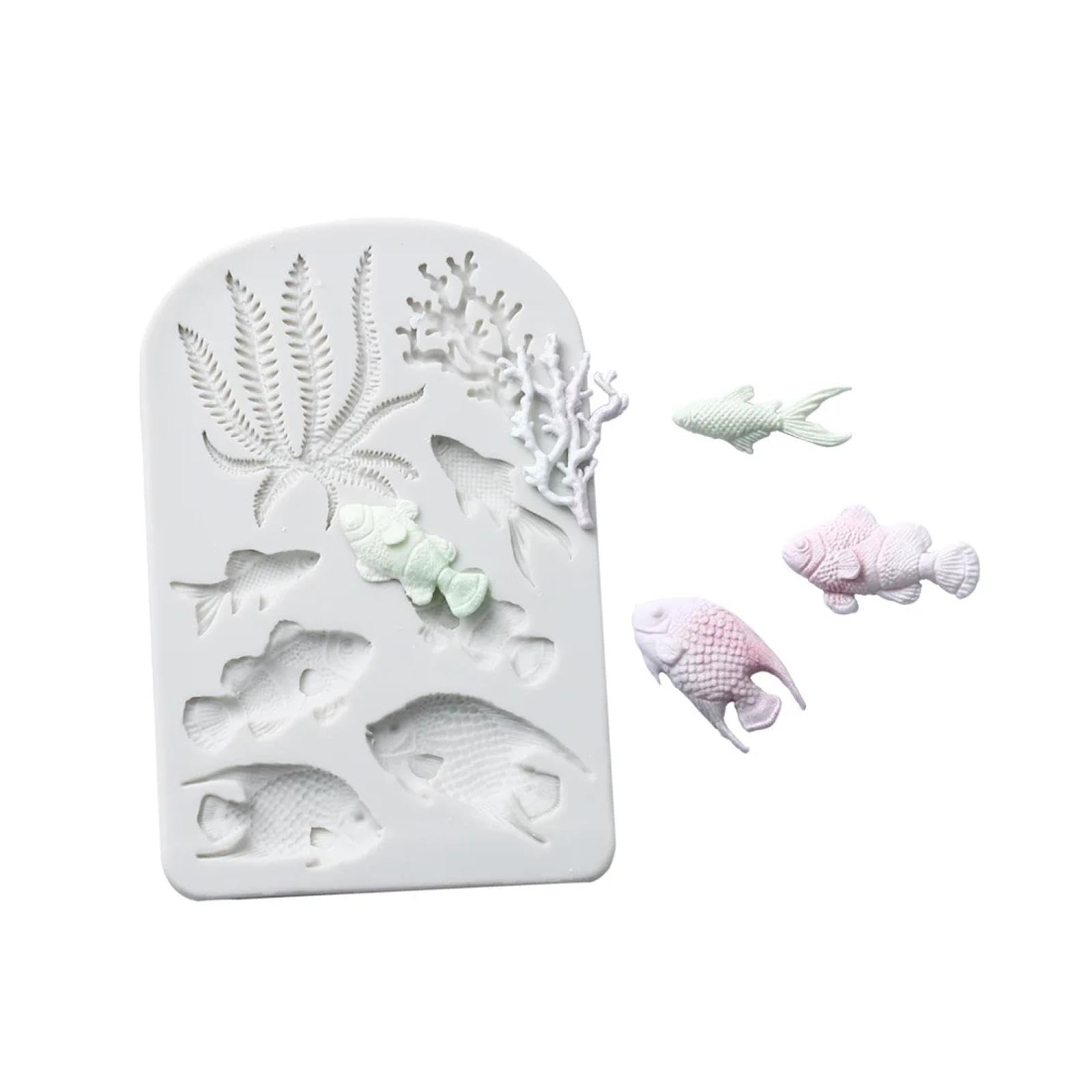 Moule en silicone poissons tropicaux et coquillage pour cadeaux de Pâques faits maison