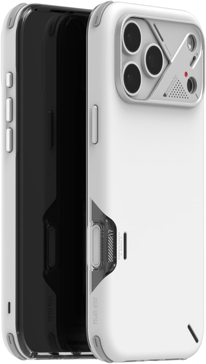 Aulumu A17 Shockproof iPhone 17 Pro Max Case | with Camera Control | CoolHyper | Aluminum Alloy Camera Frame | Multi-Layer Composite Protection - White