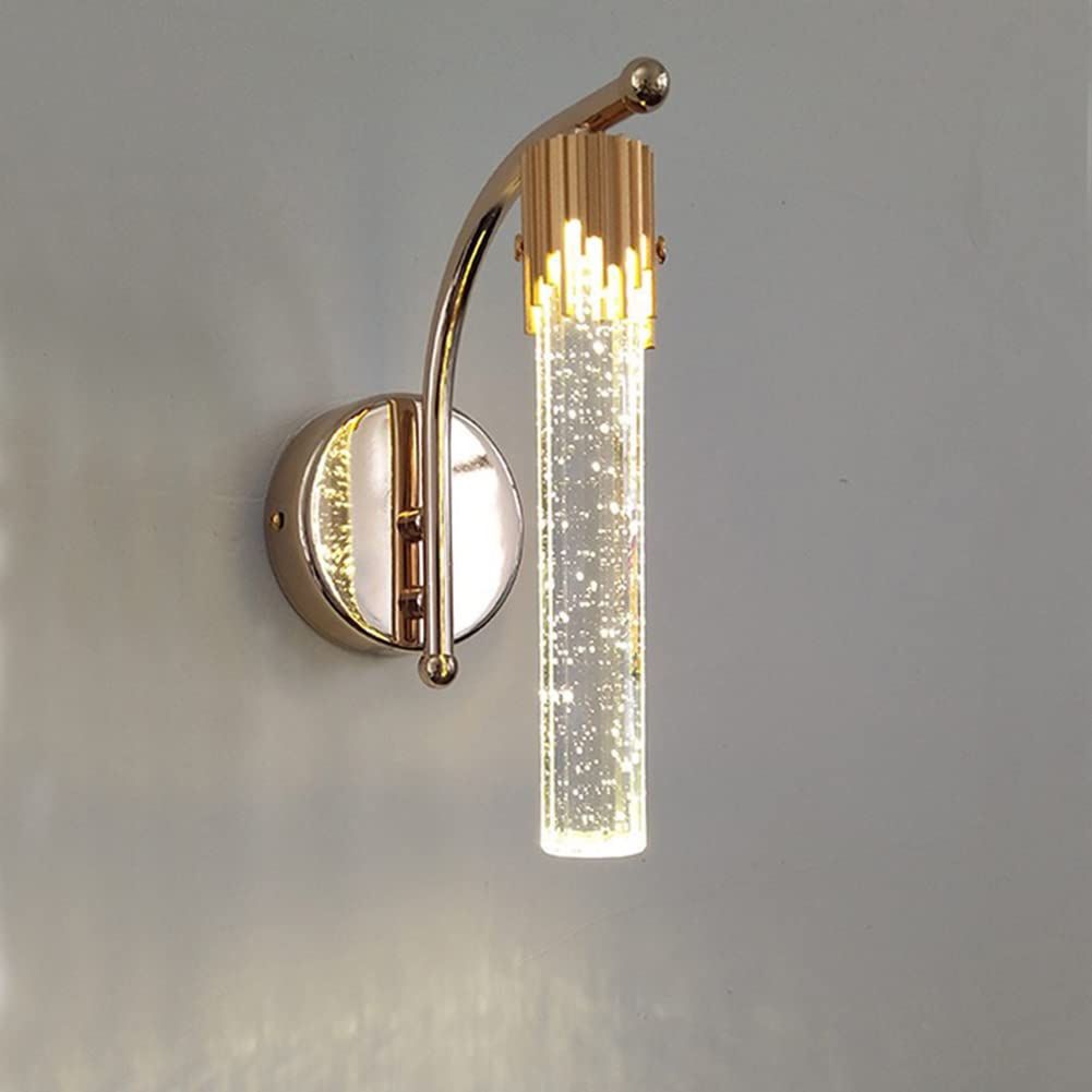 HUAYUSEDF Modern Crystal Glass Wall Lamp 5W Creative Bedside Sconce Lighting Fixtures Bedroom Light Living Room Lights (Neutral Light)(Neutral Light)
