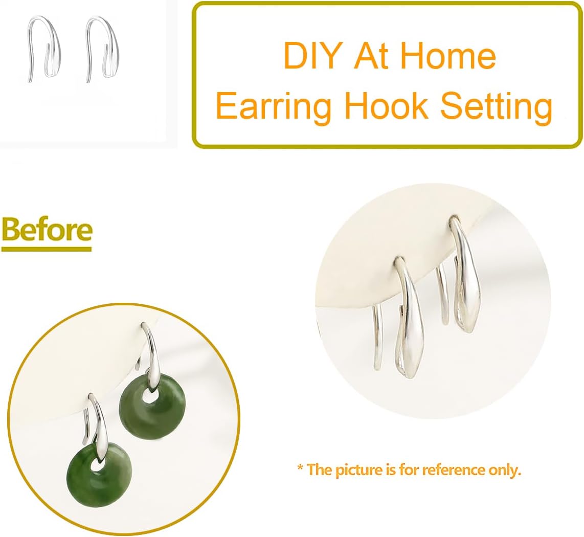 925 Sterling Silver Earring Hooks Fish Ear Wires Hooks Smooth Dangle Earrings Component for DIY Jewelry Making Craft for Women(Platina Color)