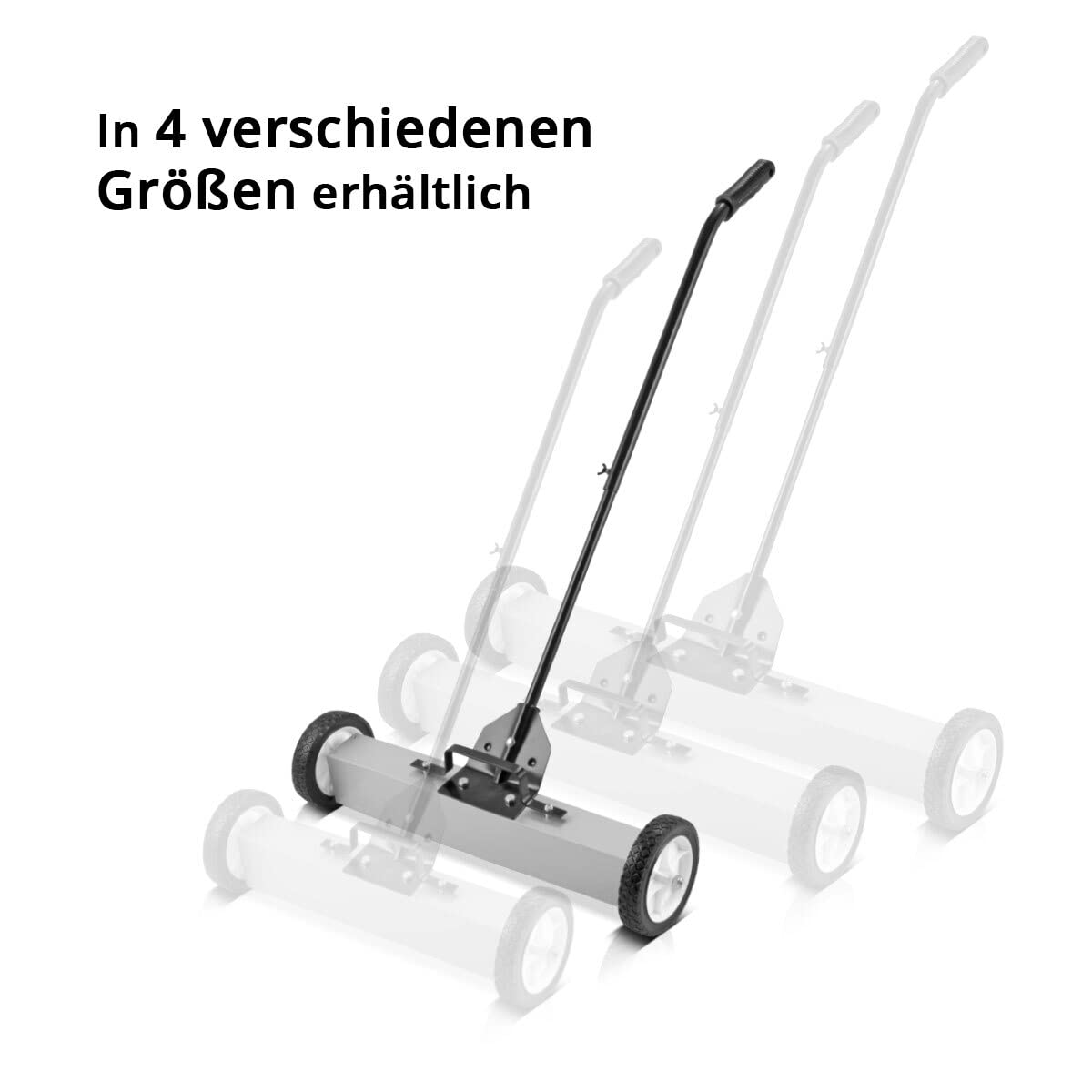 STAHLWERK Barredora magnética MBK-24 ST con 610 mm de ancho y 17,5 kg de capacidad, escoba magnética/recogedora de virutas para virutas de metal, tornillos, clavos y otras piezas pequeñas magnéticas