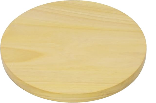 Chapati Board Wooden Rolling Board Round Roti Board Flat Chakla Indian Puri Wood Dough Pastry Tortilla Fondant Rolling Board Kneading Board Cheese Meat Bread Serving Board Kitchen Baking (22cm)