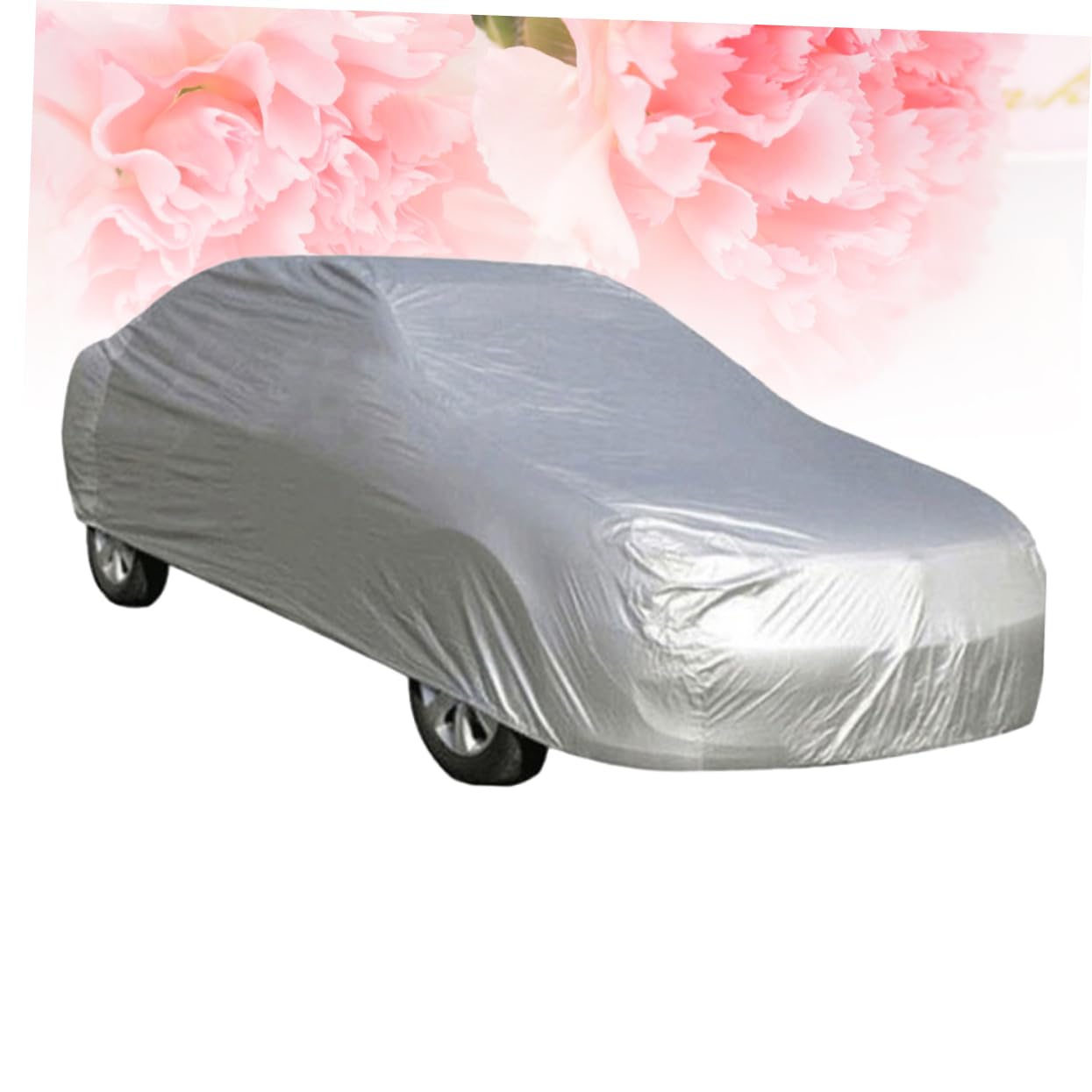 CHILDWEET Car Cover for Summer Sunscreen Universal Fit Sturdy Easy-on Off Silver Size m — view 3
