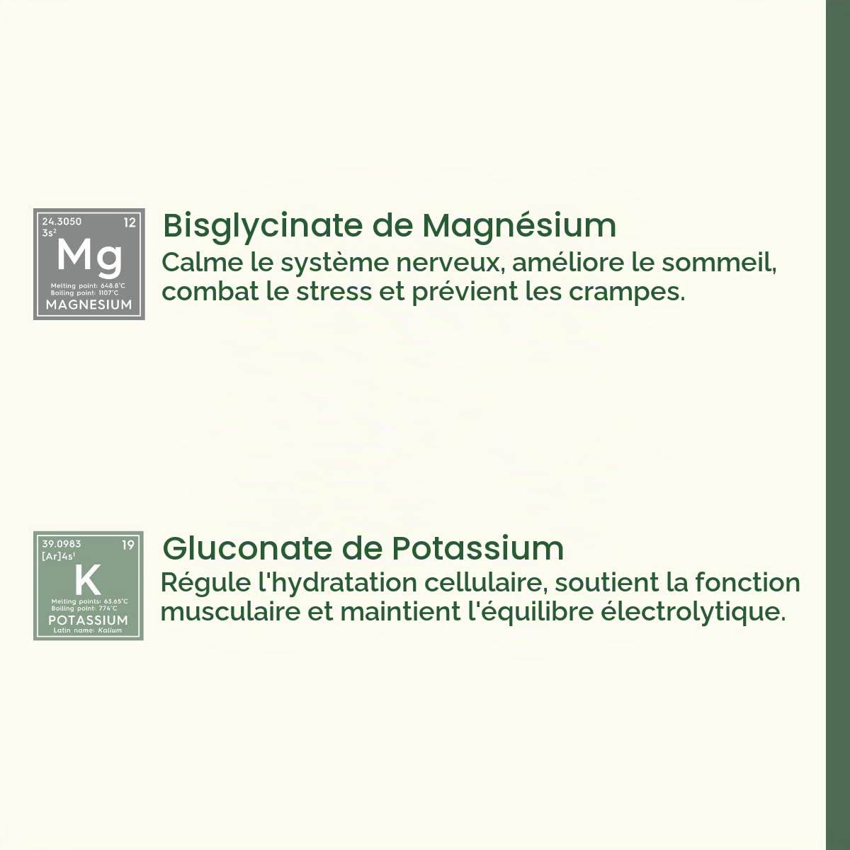 SYNSERA - Magnésium Bisglycinate et Potassium Gluconate - Supplément Premium Haute Absorption - Antifatigue, Sommeil, Stress et Crampes Musculaires - Formule Technique Avancée - 120 Gélules
