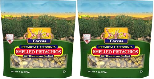 Image of Setton Farms Roasted and Salted Premium California Shelled Pistachios 6 Oz. Bag Certified NonGMO Gluten Free Vegan & Kosher, Dry Roasted With Sea Salt, 6 Oz (Pack of 2)