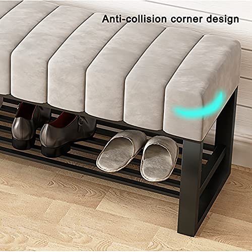 Meubles décoratifs d'entrée : étagère de rangement pour chaussures avec coussin vert - 7