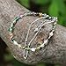 MIROCANE Color Agate Stand Silver Bracelet, Handmade Birthstones Stack Bracelets Crystal Gemstones Bead Chain Gifts for Women, 8