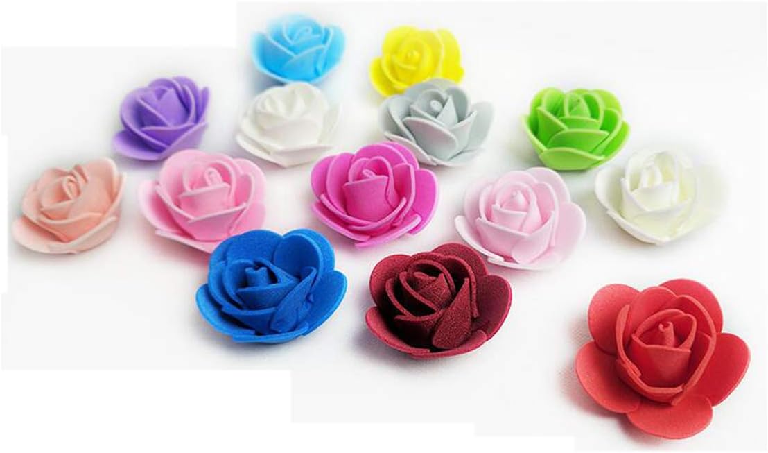 500 Pcs Mini PE Foam Fake Rose Flower Heads Artificial Rose Flowers Handmade DIY Wedding Bride Bouquet Home Decoration(Ivory)