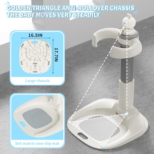Jfxgjuv Adjustable Baby Shower Stand with Anti-Slip Base, Baby Bath With Stand, 6-36 Months Toddler Shower Standing Support, Bath Shower Standing Support, Easy Setup, Safe Design (Upgraded-Rabbit)
