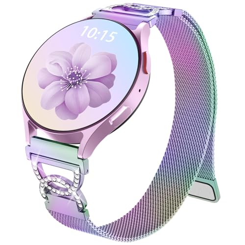 Adorve Slim Metal Strap Compatible with Galaxy Watch 7 Band, Galaxy Watch 6 Band, 5/4/FE/Pro/Classic/Active 2, 20mm Replacement Strap for Samsung Watch Bands for Women