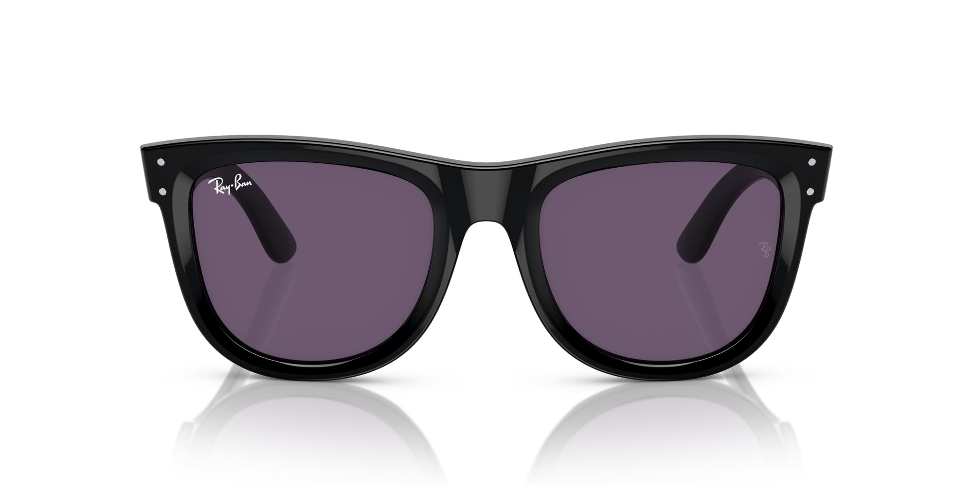 Ray-BanUnisex's 0RBR0502S Wayfarer Reverse Squared Sunglasses, Black/Violet