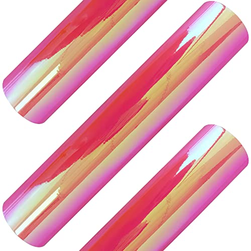 MMDOCO Vinyl Permanentes selbstklebendes Vinyl,Holografische Vinylfolie Plotter Selbstklebend,Permanente Holografische Vinylrolle,Selbstklebende Vinylfolien für Becher Cover