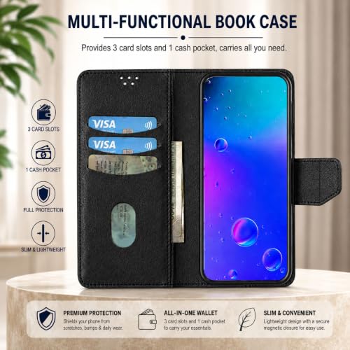 Image of SBMS Flip Cover for Oppo K13 5G Back Cover Case with Magnatic Closure | Inbuilt Stand | Card & Money Pocket (Black)
