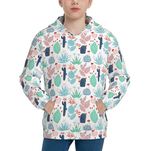 Cute Cactuses Kid Hoodies Boys Sweatshirts Girls Pullover with Pocket